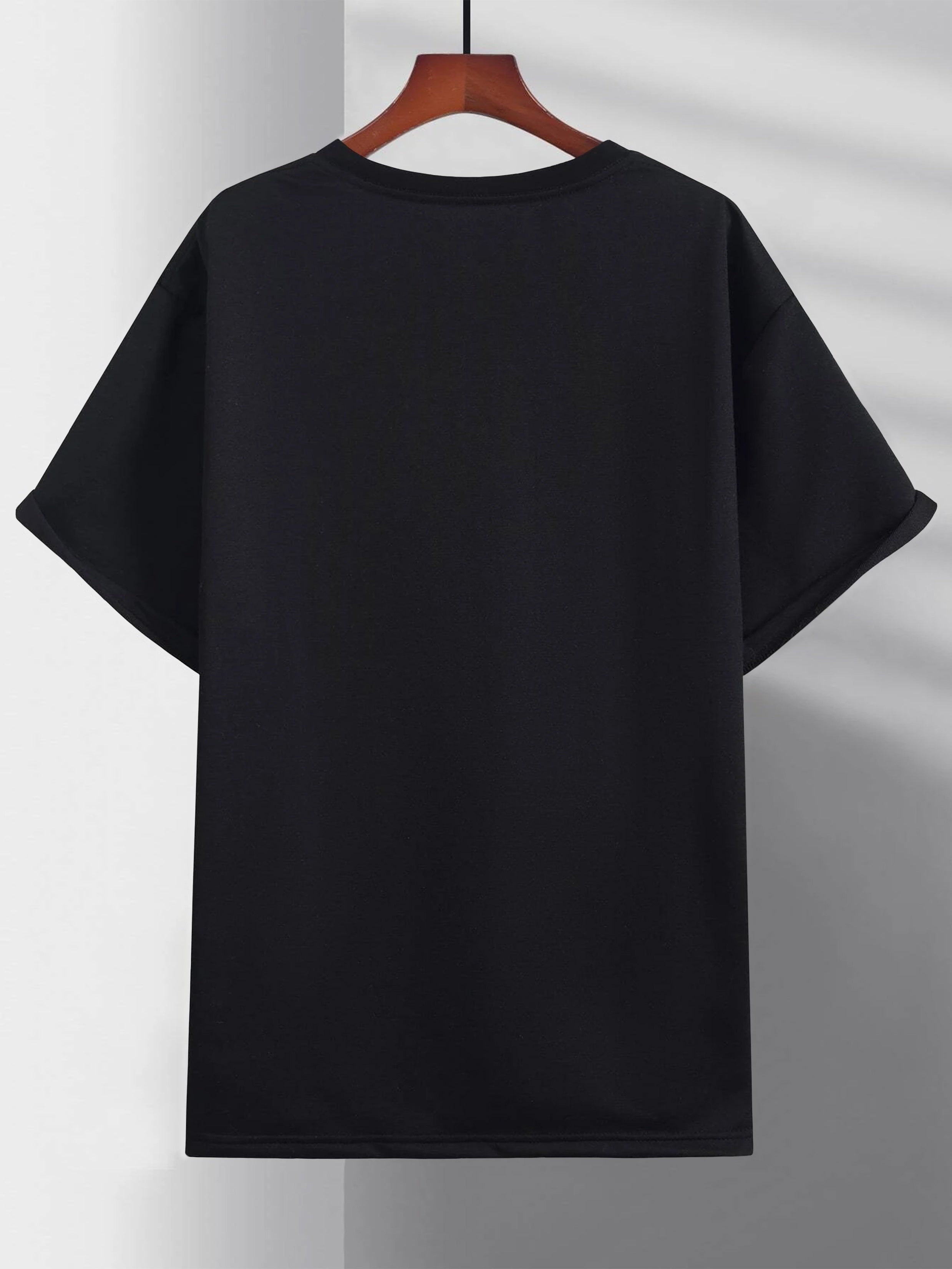 Large Men's Casual Fashion Sports T-shirt, Faith Pattern Round Neck Comfortable T-shirt Summer Clothing